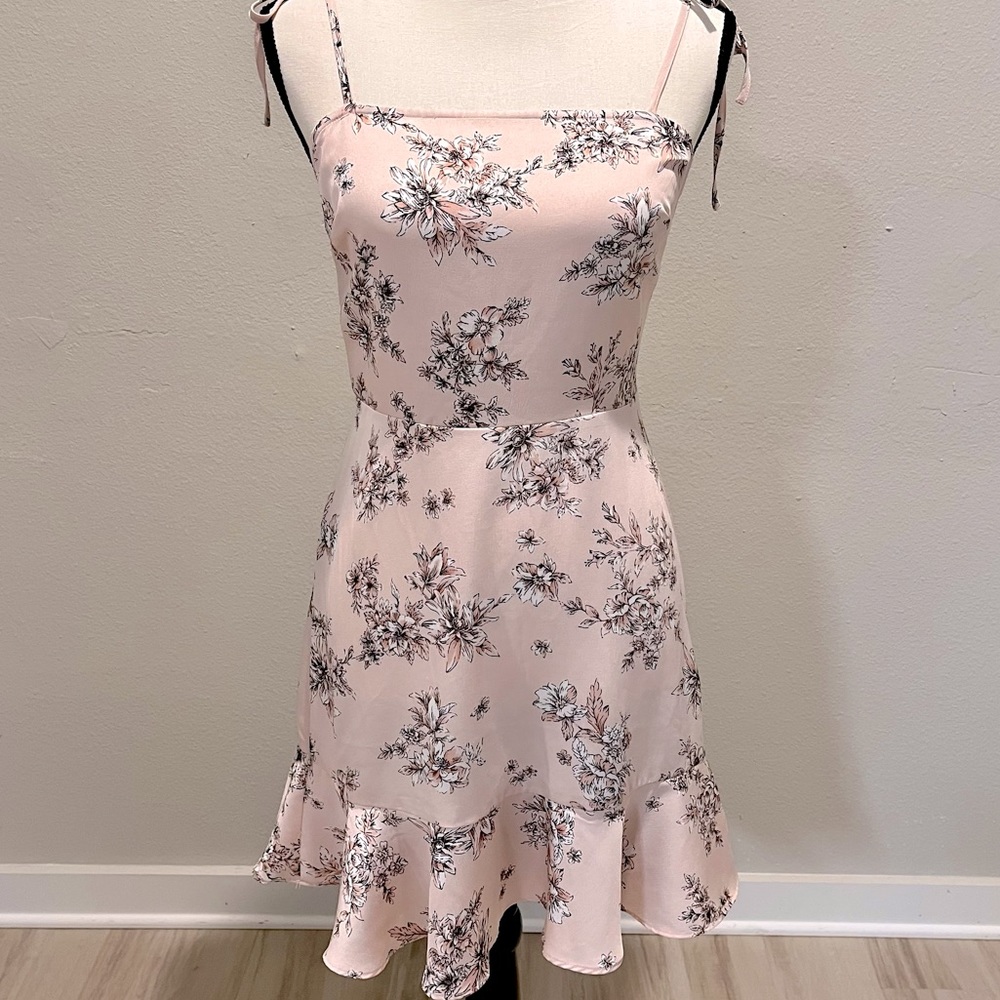 Pink floral light dress